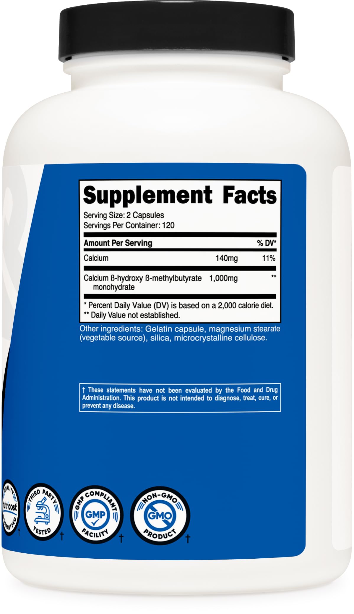 Foto 5 pulgar | Suplemento Nutricost Hmb (beta-hidroxi Beta-metilbutirato) 1000 Mg - Venta Internacional.