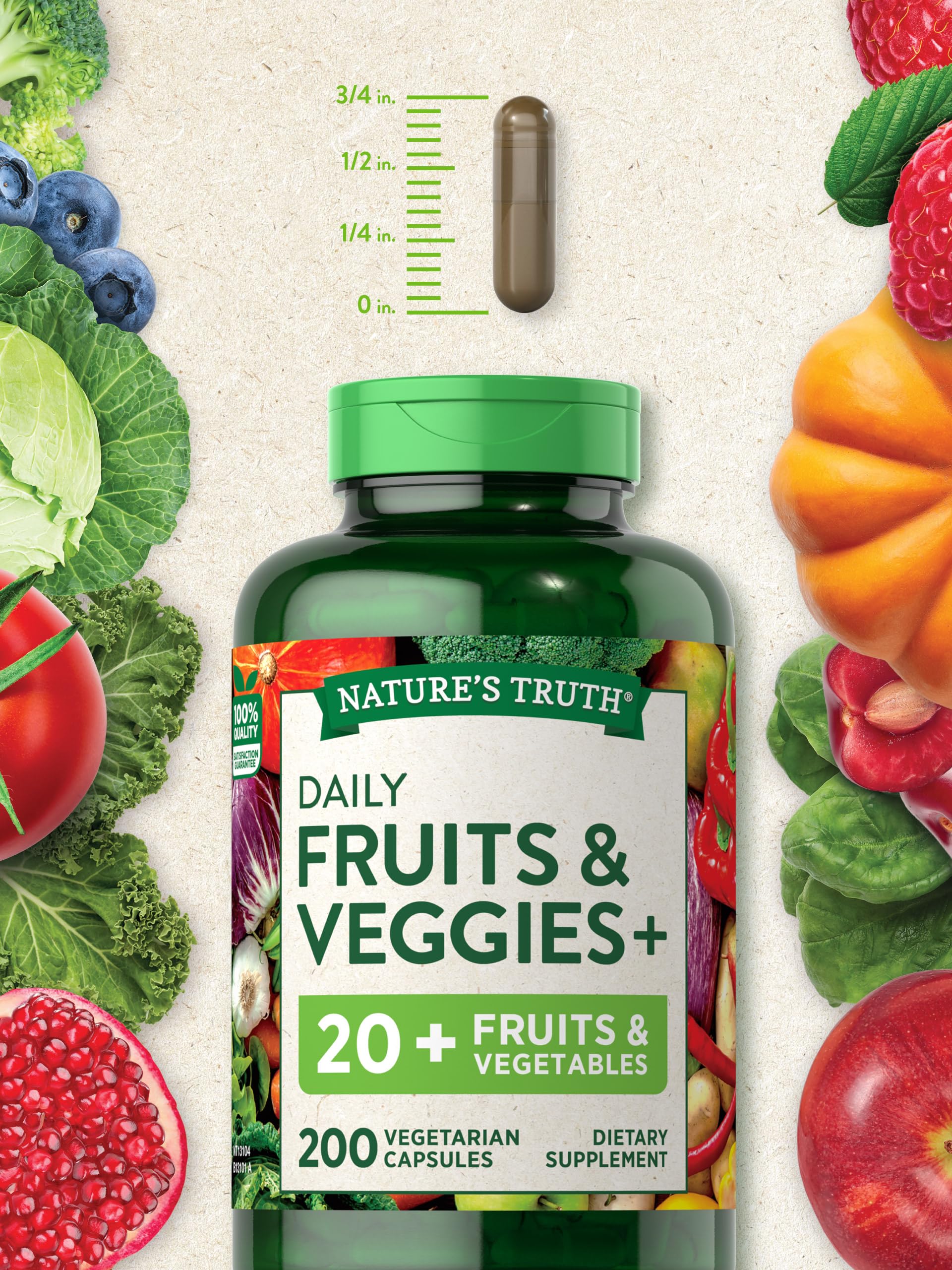 Foto 5 pulgar | Suplemento Nature's Truth De Frutas Y Verduras 200 Cápsulas - Venta Internacional.