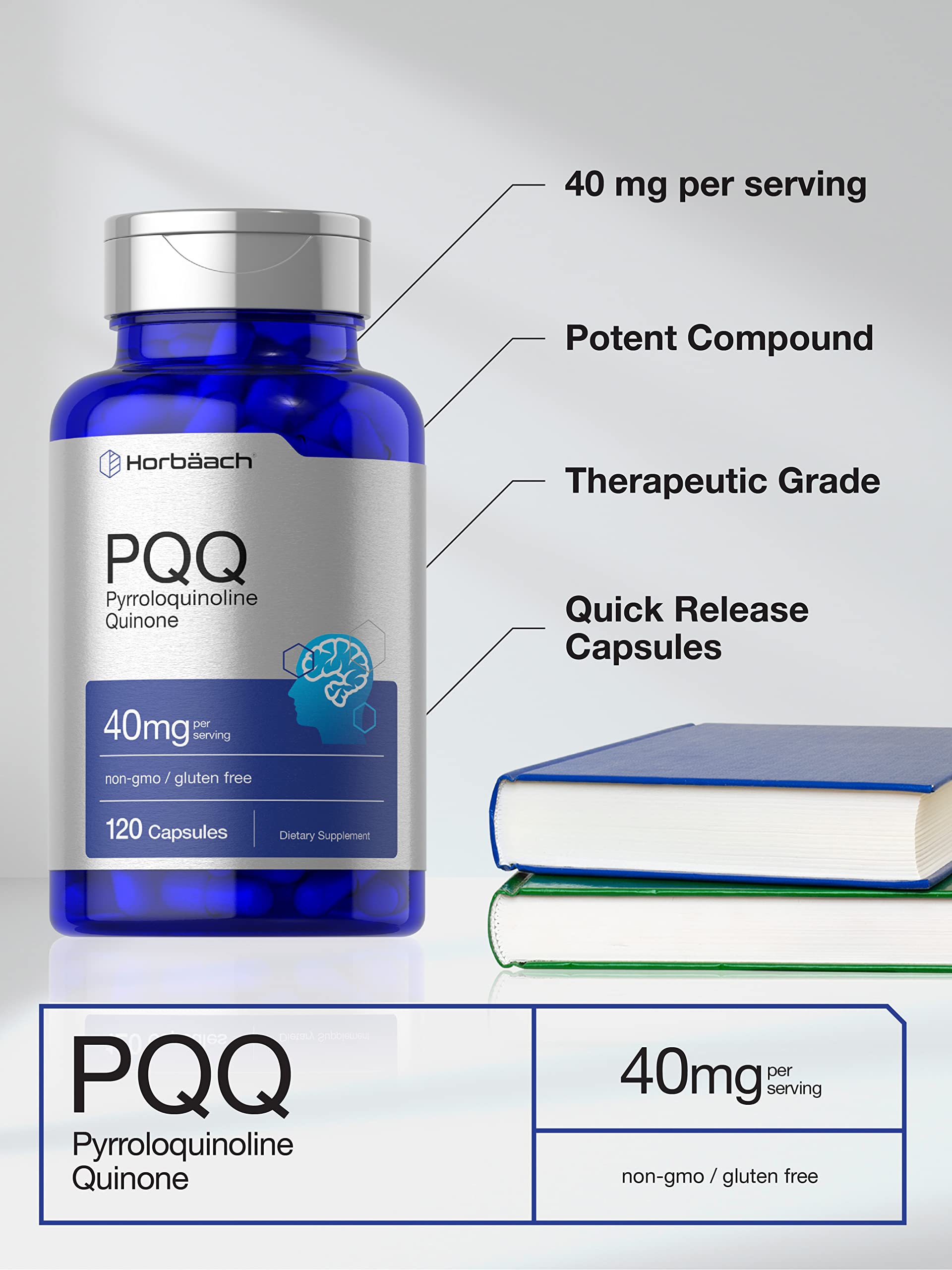 Foto 4 pulgar | Suplemento Horbäach Pqq 40 Mg 120 Cápsulas De Máxima Concentración - Venta Internacional.