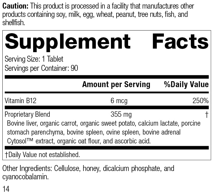 Foto 3 pulgar | Suplemento Standard Process Cataplex B12 90 Comprimidos - Venta Internacional.