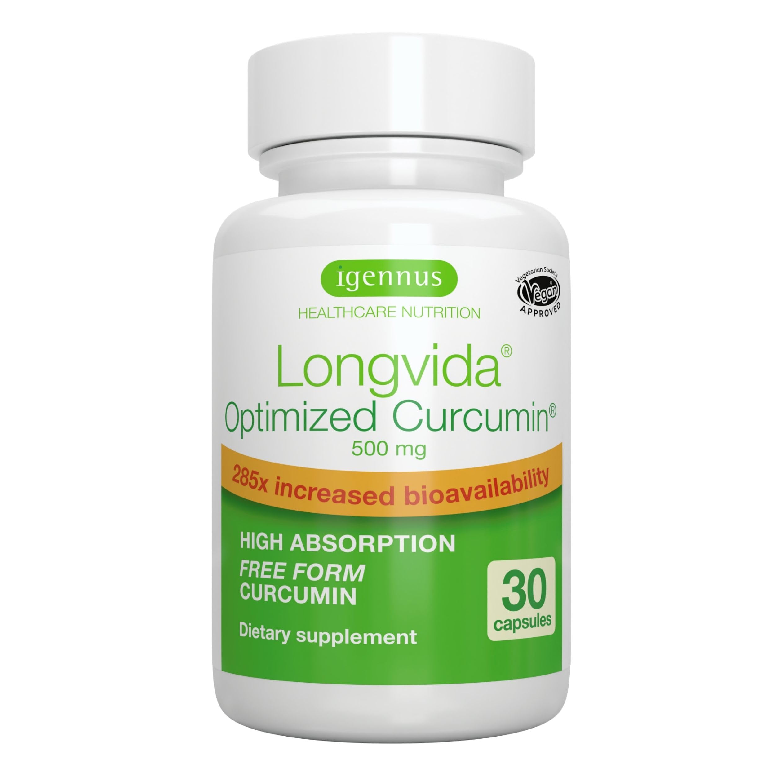 Foto 2 pulgar | Suplemento Igennus Longvida De Curcumina Lipidada 500 Mg 30 Cápsulas - Venta Internacional.
