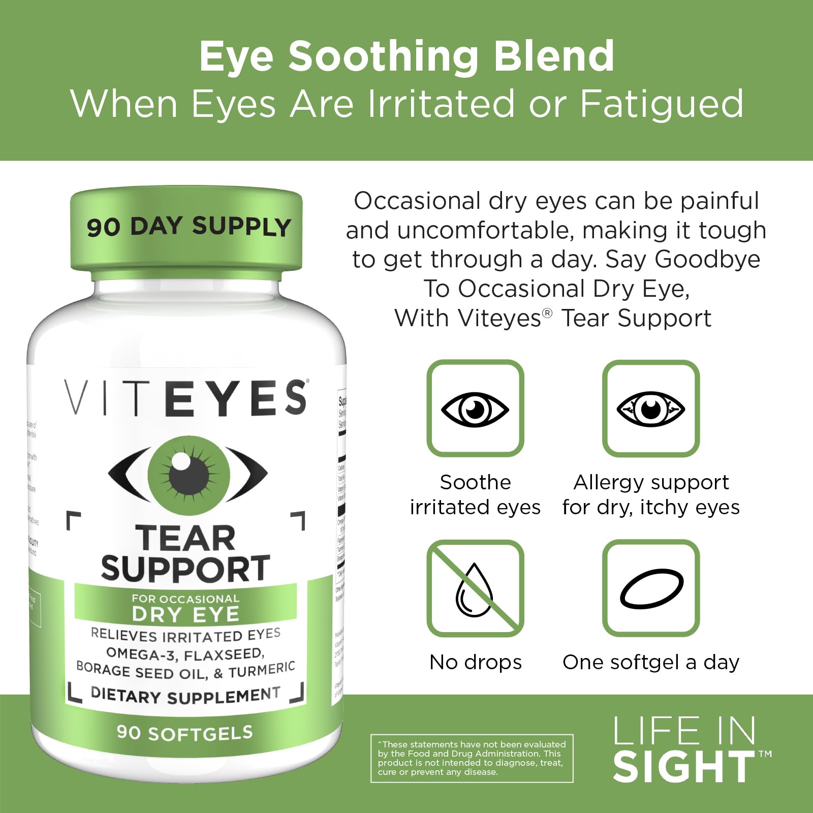Foto 5 pulgar | Suplemento Para Ojos Viteyes Tear Support 90 Cápsulas Blandas - Venta Internacional.