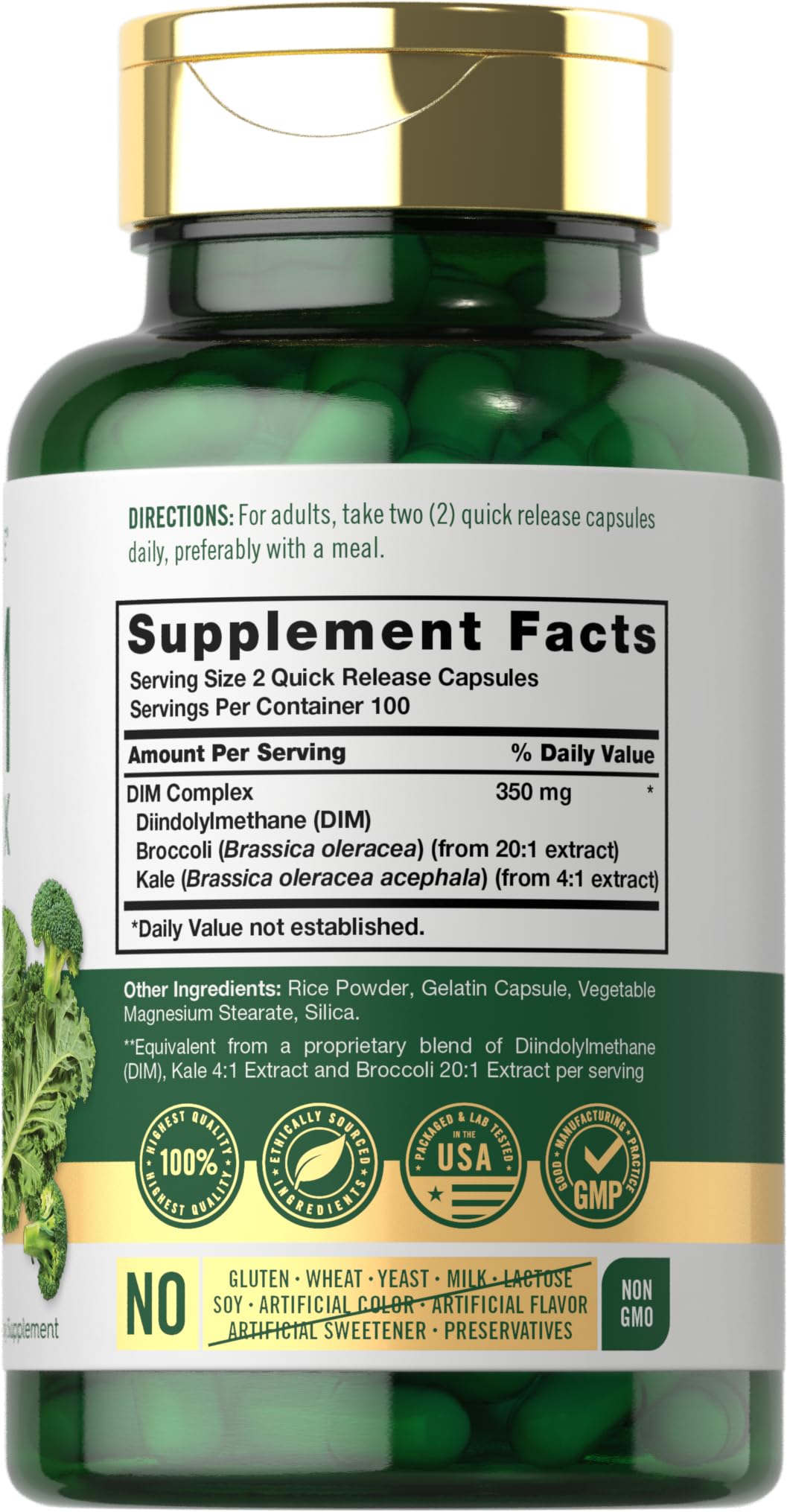 Foto 3 pulgar | Suplemento Carlyle Dim 350 Mg 200 Cápsulas Vegetariano Sin Ogm - Venta Internacional.