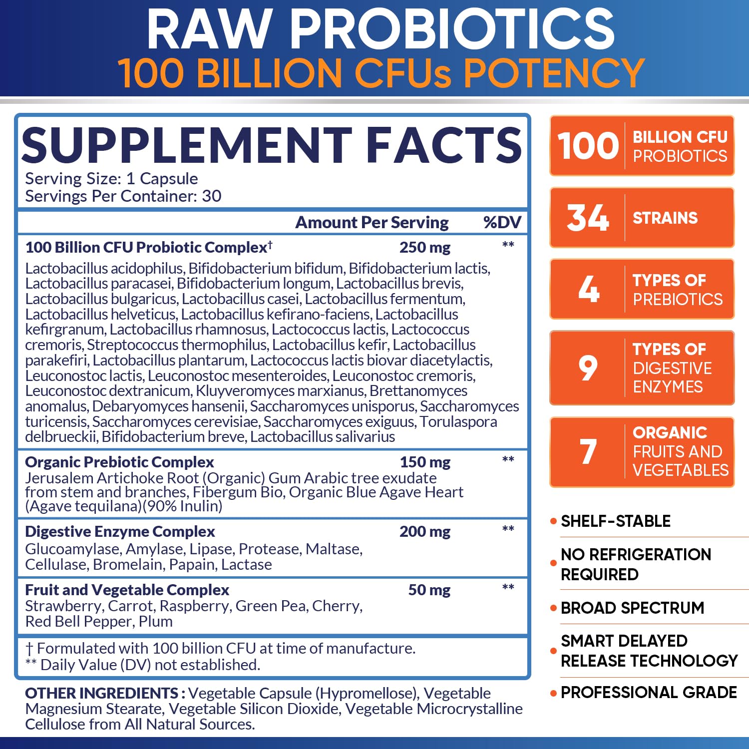 Foto 4 pulgar | Suplemento De Probióticos Wholesome Wellness, 100 Mil Millones De Cfu, 30 Cápsulas - Venta Internacional.