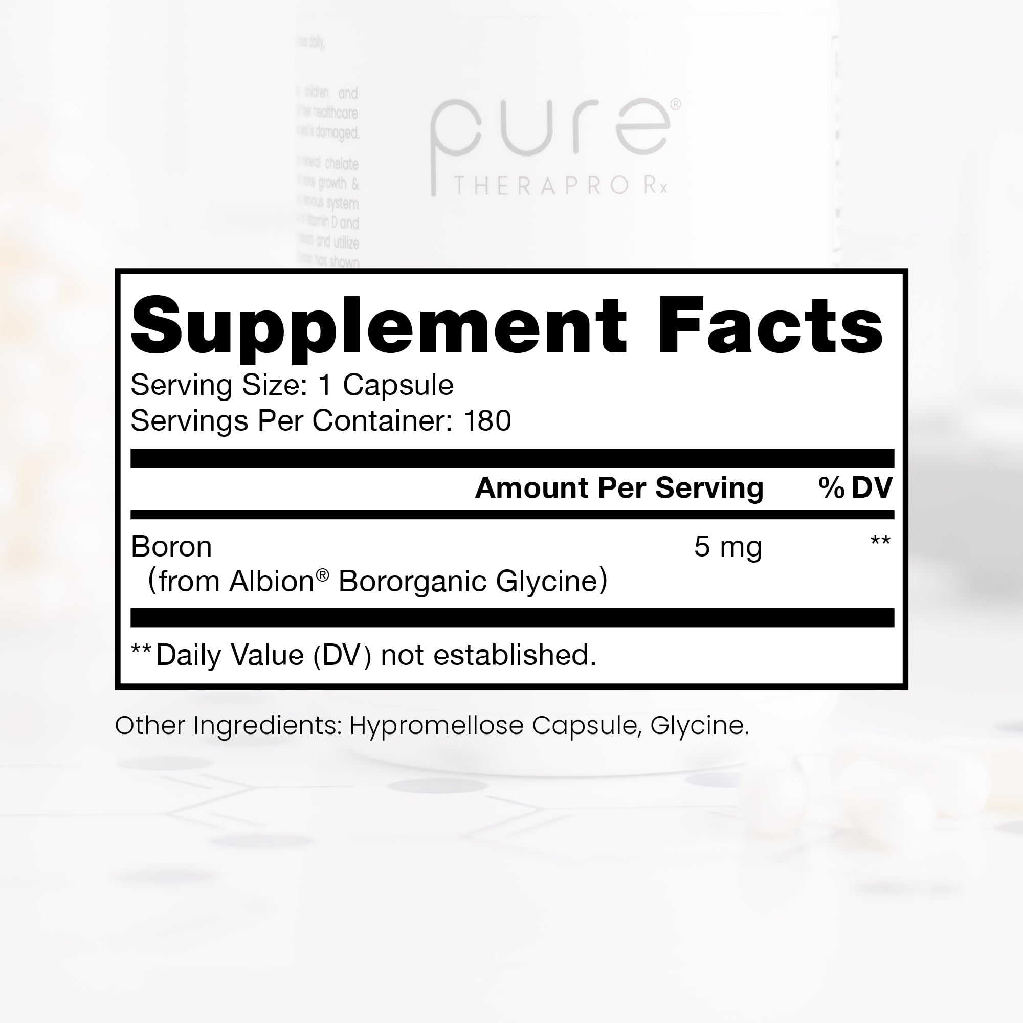 Foto 3 pulgar | Suplemento Pure Therappro Rx Bio Boron 5 Mg 180 Cápsulas - Venta Internacional.