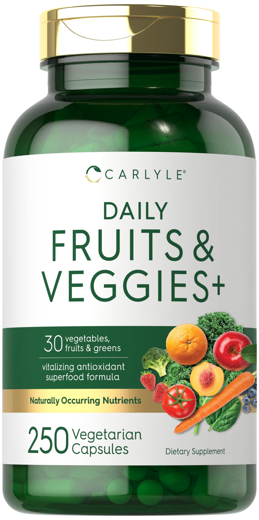 Foto 1 | Suplemento Carlyle Fruits And Veggies 250 Cápsulas 30 Frutas - Venta Internacional.