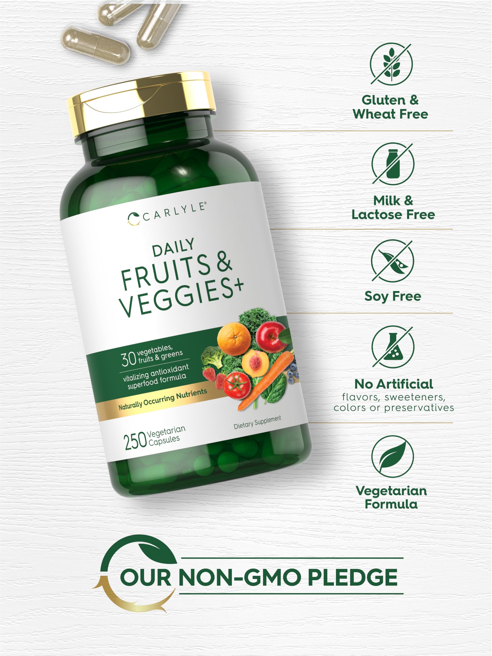 Foto 5 | Suplemento Carlyle Fruits And Veggies 250 Cápsulas 30 Frutas - Venta Internacional.