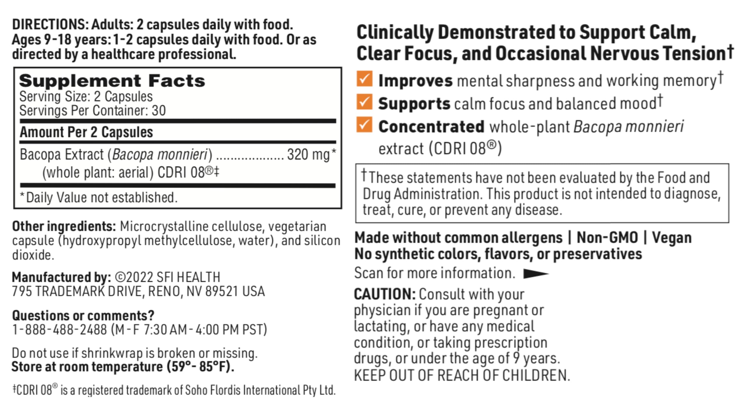 Foto 4 | Suplemento Acumen Cognitive Support De Klaire Labs, 60 Cápsulas - Venta Internacional.