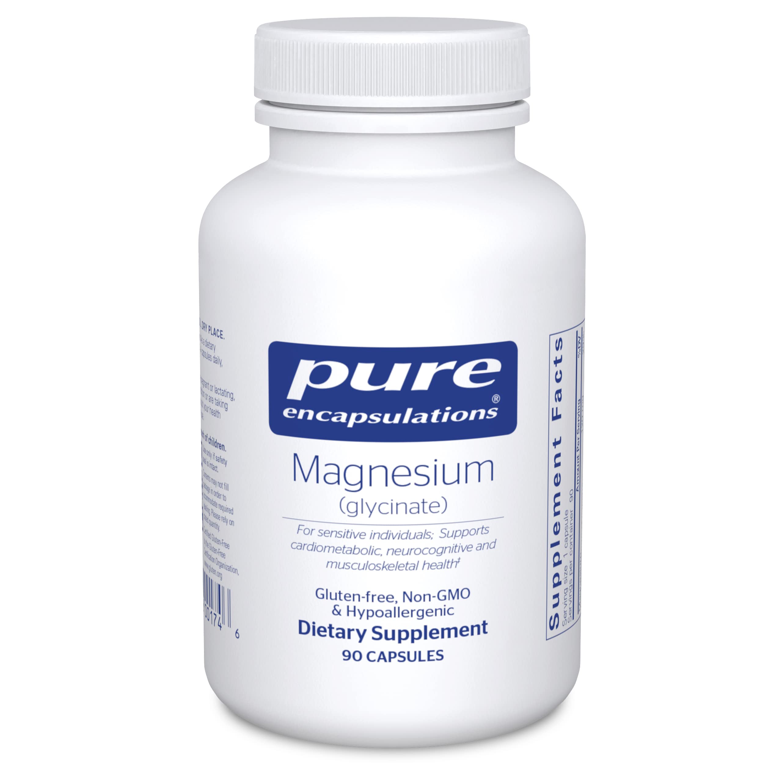 Suplemento Pure Encapsulations, Glicinato De Magnesio, 90 Cápsulas - Venta Internacional.