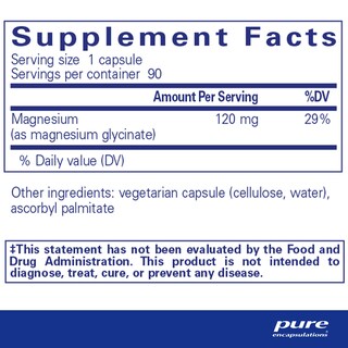 Foto 2 | Suplemento Pure Encapsulations, Glicinato De Magnesio, 90 Cápsulas - Venta Internacional.
