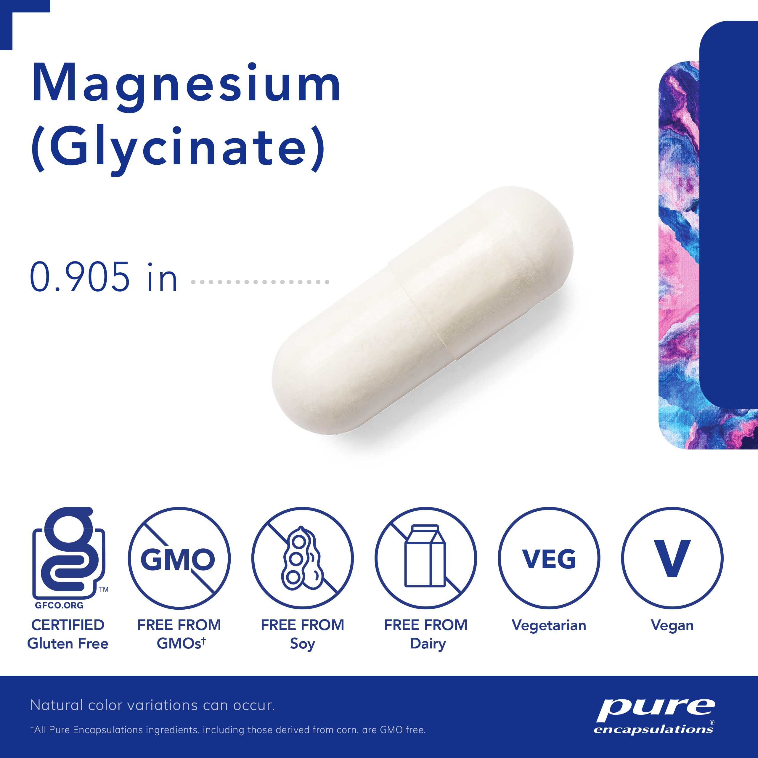 Foto 4 pulgar | Suplemento Pure Encapsulations, Glicinato De Magnesio, 90 Cápsulas - Venta Internacional.