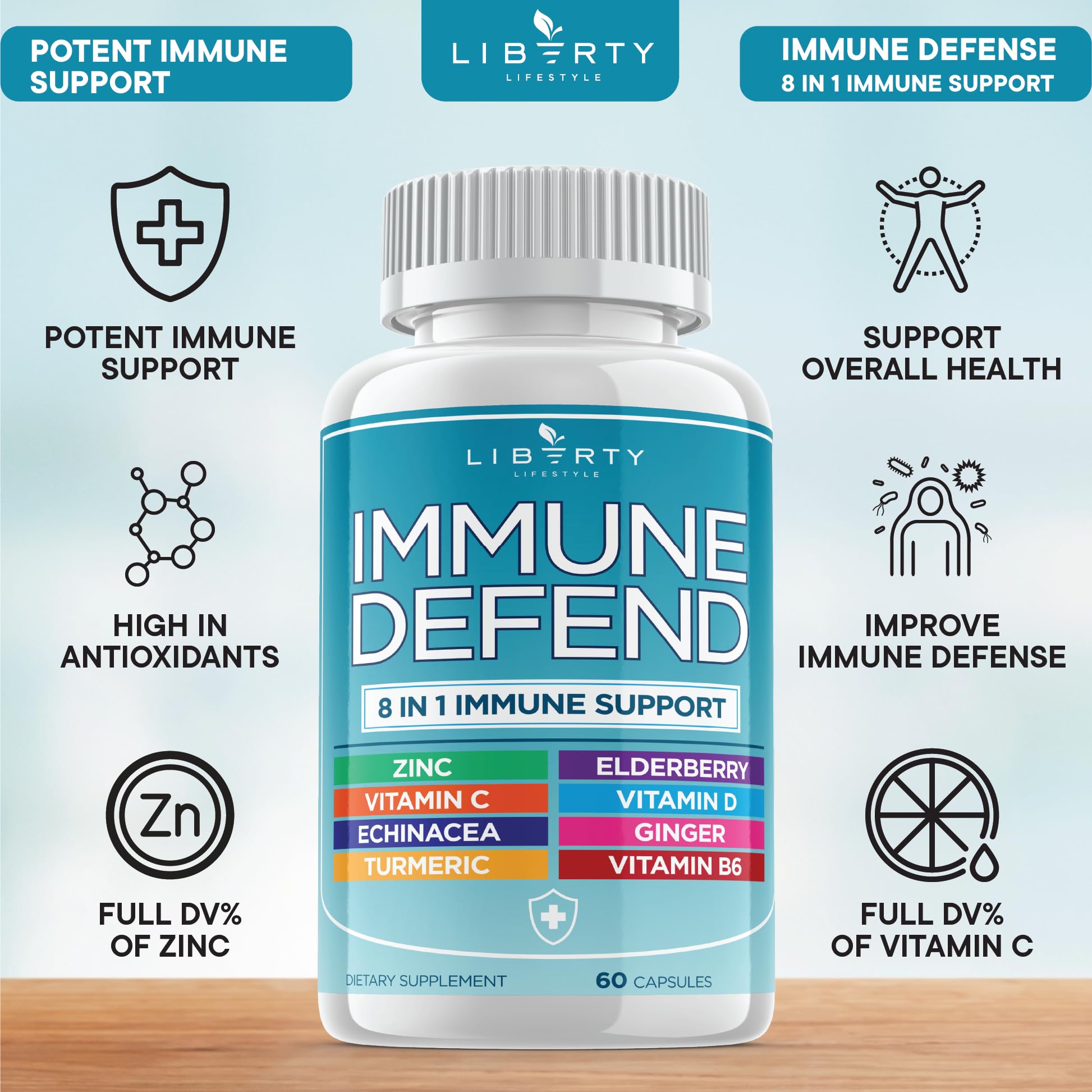 Foto 4 pulgar | Supplement Liberty Lifestyle 8 En 1: Apoyo A La Defensa Inmunológica - Venta Internacional.