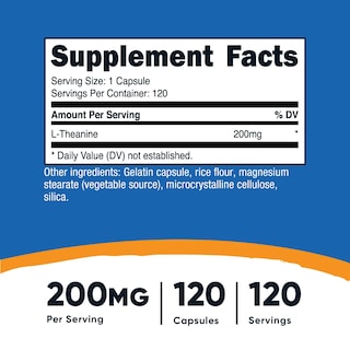 Foto 2 | Suplemento Nutricost L-teanina 200 Mg 120 Cápsulas - Venta Internacional.