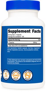 Foto 5 | Suplemento Nutricost L-teanina 200 Mg 120 Cápsulas - Venta Internacional.