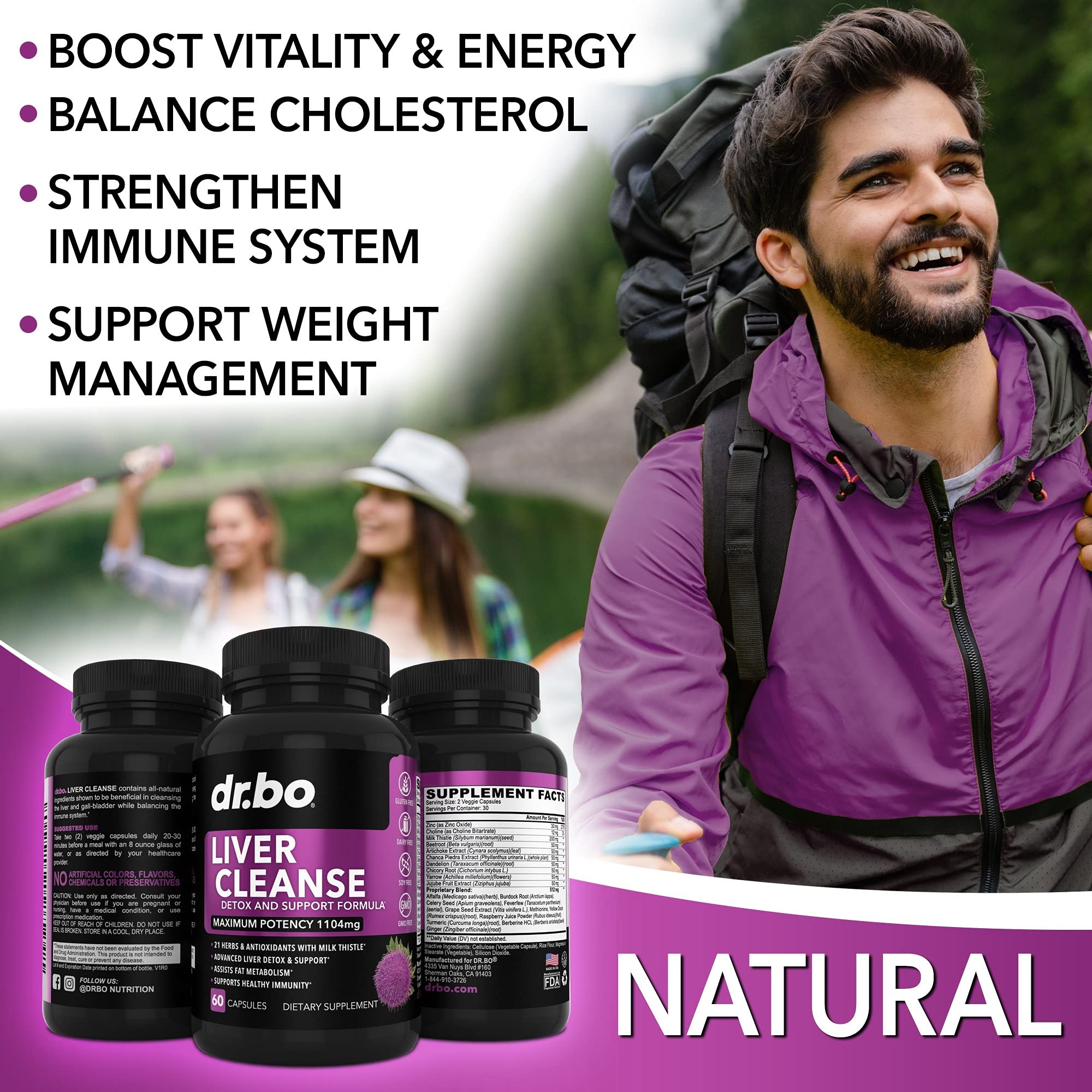 Foto 4 pulgar | Complemente El Apoyo Desintoxicante Dr. Bo Liver Cleanse Con 21 Hierbas - Venta Internacional.