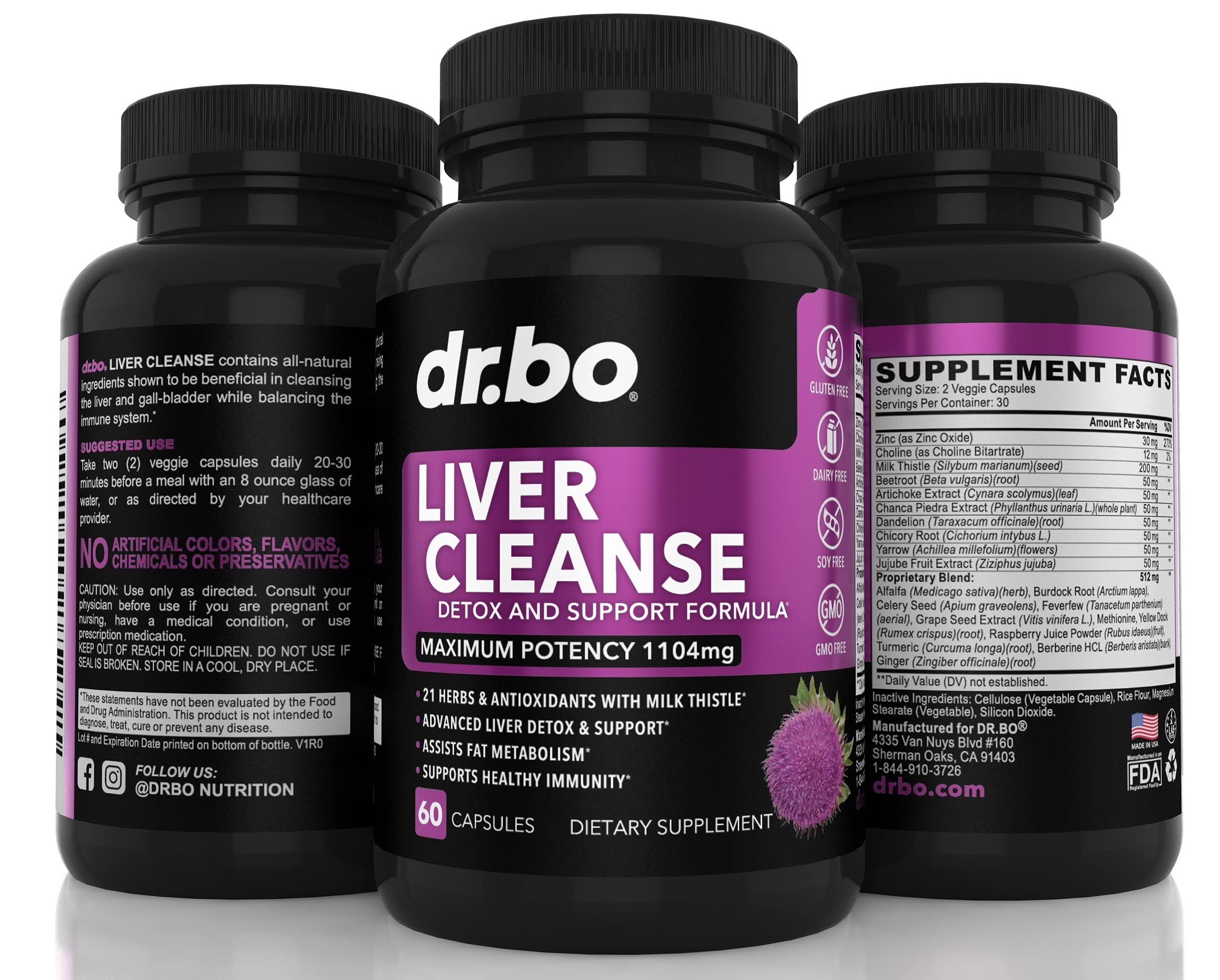 Foto 8 pulgar | Complemente El Apoyo Desintoxicante Dr. Bo Liver Cleanse Con 21 Hierbas - Venta Internacional.