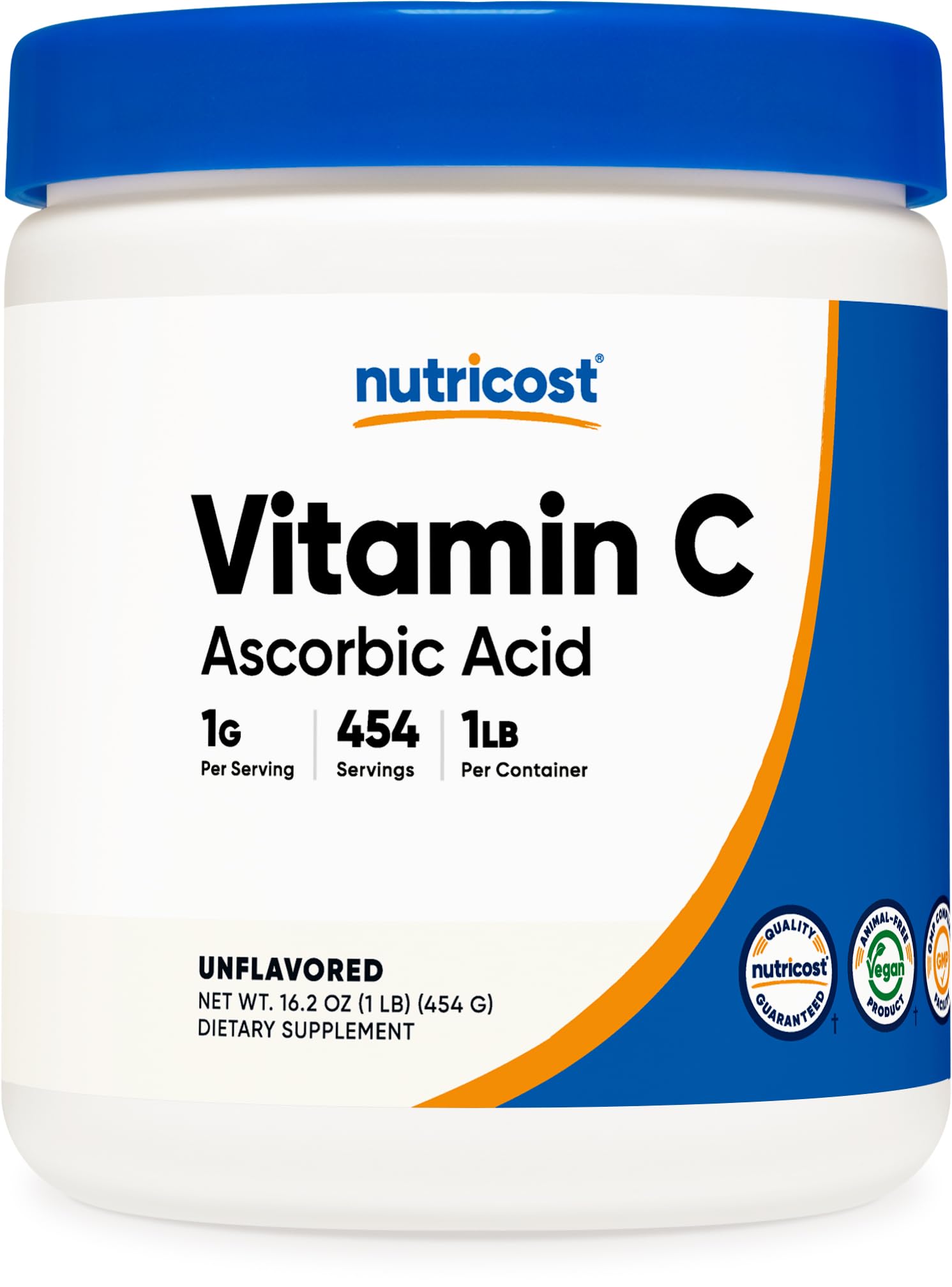 Foto 1 | Suplemento Nutricost De Ácido Ascórbico Puro En Polvo, 454 G - Venta Internacional.