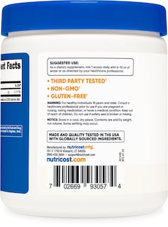 Foto 3 | Suplemento Nutricost De Ácido Ascórbico Puro En Polvo, 454 G - Venta Internacional.