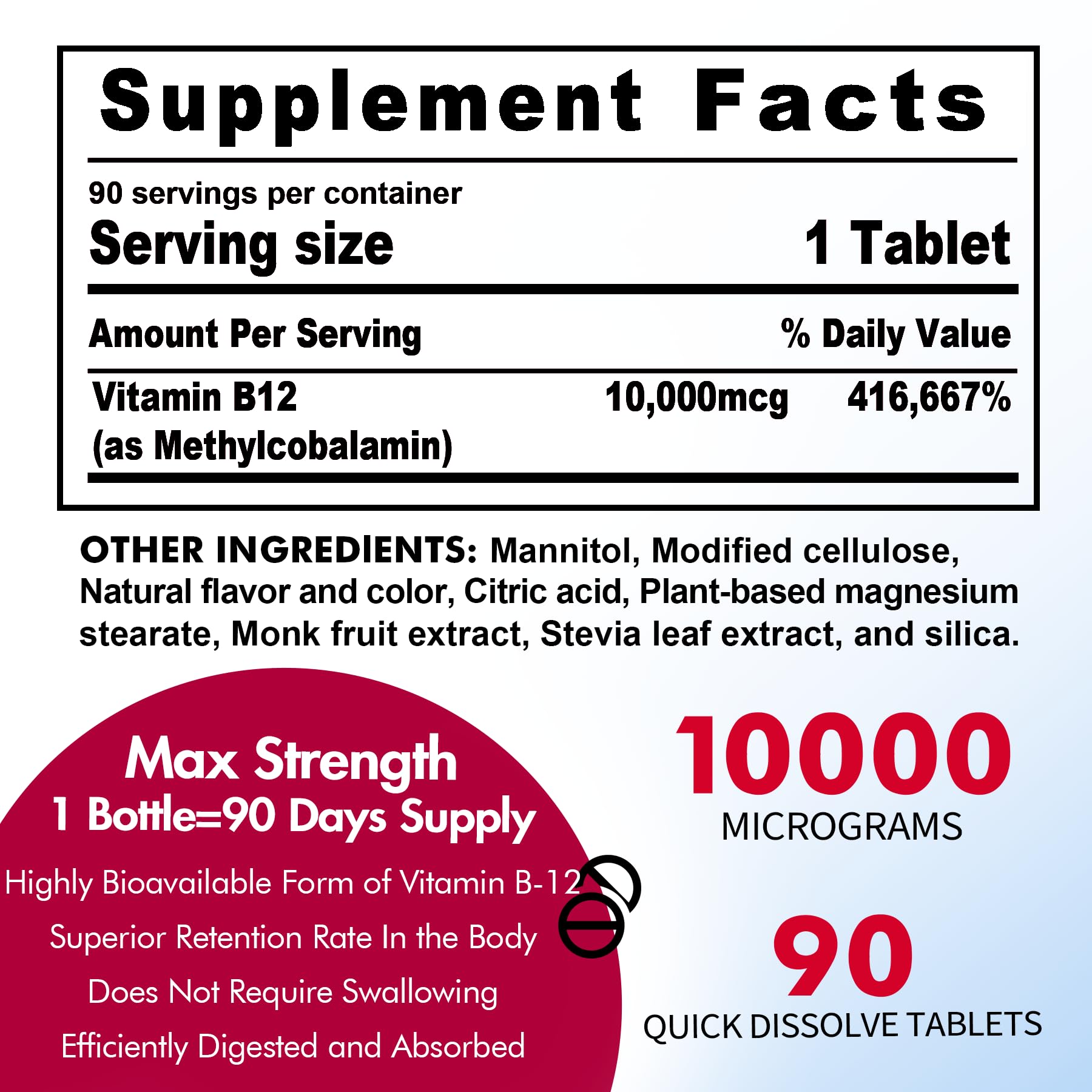 Foto 3 pulgar | Vitamina B12 Nextdia, Tabletas Sublinguales De 10,000 Mcg, 180 Porciones - Venta Internacional.