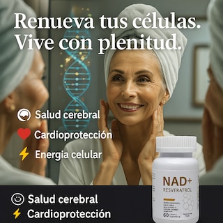 Foto 3 | Suplemento NAD+ 500mg con Resveratrol y sus Potentes Activos 60V caps Aumenta tu Longevidad
