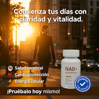 Foto 6 | Suplemento NAD+ 500mg con Resveratrol y sus Potentes Activos 60V caps Aumenta tu Longevidad
