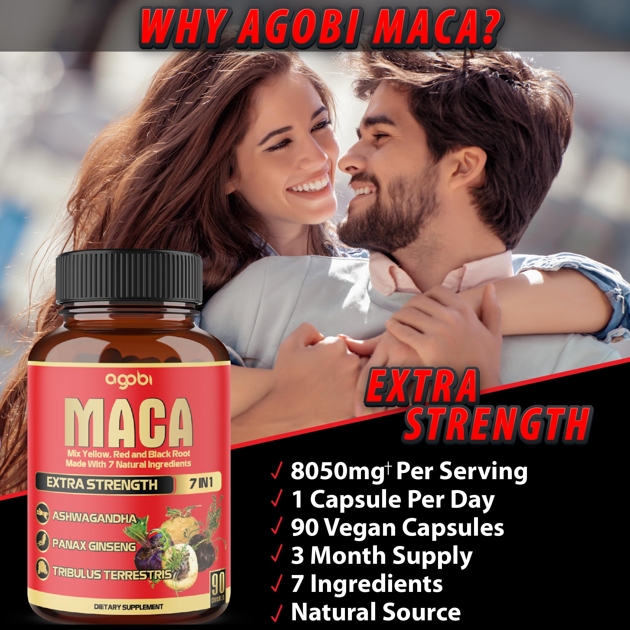 Foto 6 pulgar | Suplemento Agobi Cápsulas de Raíz de Maca 8050 mg - Venta Internacional
