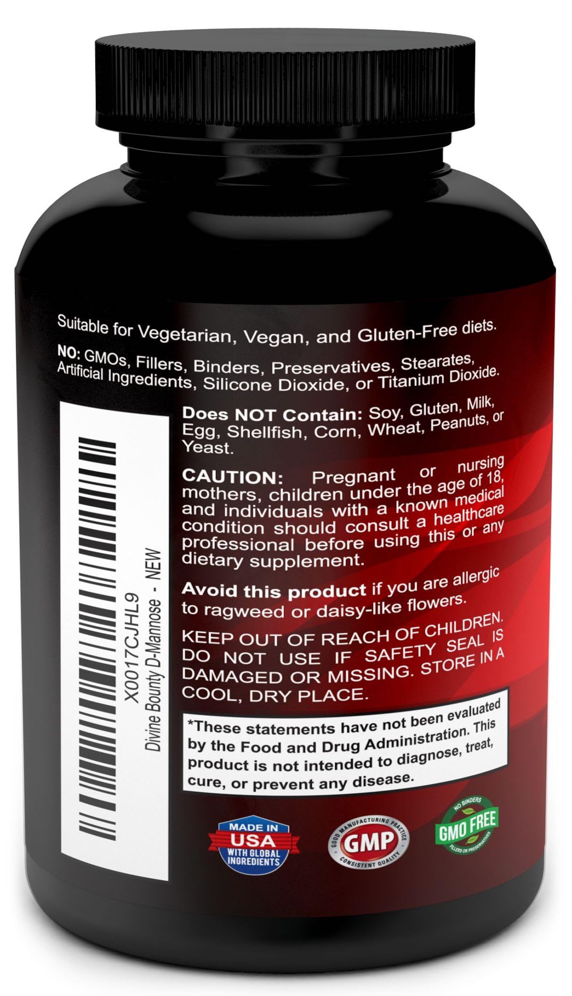 Foto 4 pulgar | Suplemento Divine Bounty D-manose 600 Mg Con 120 Cápsulas De Arándano - Venta Internacional.
