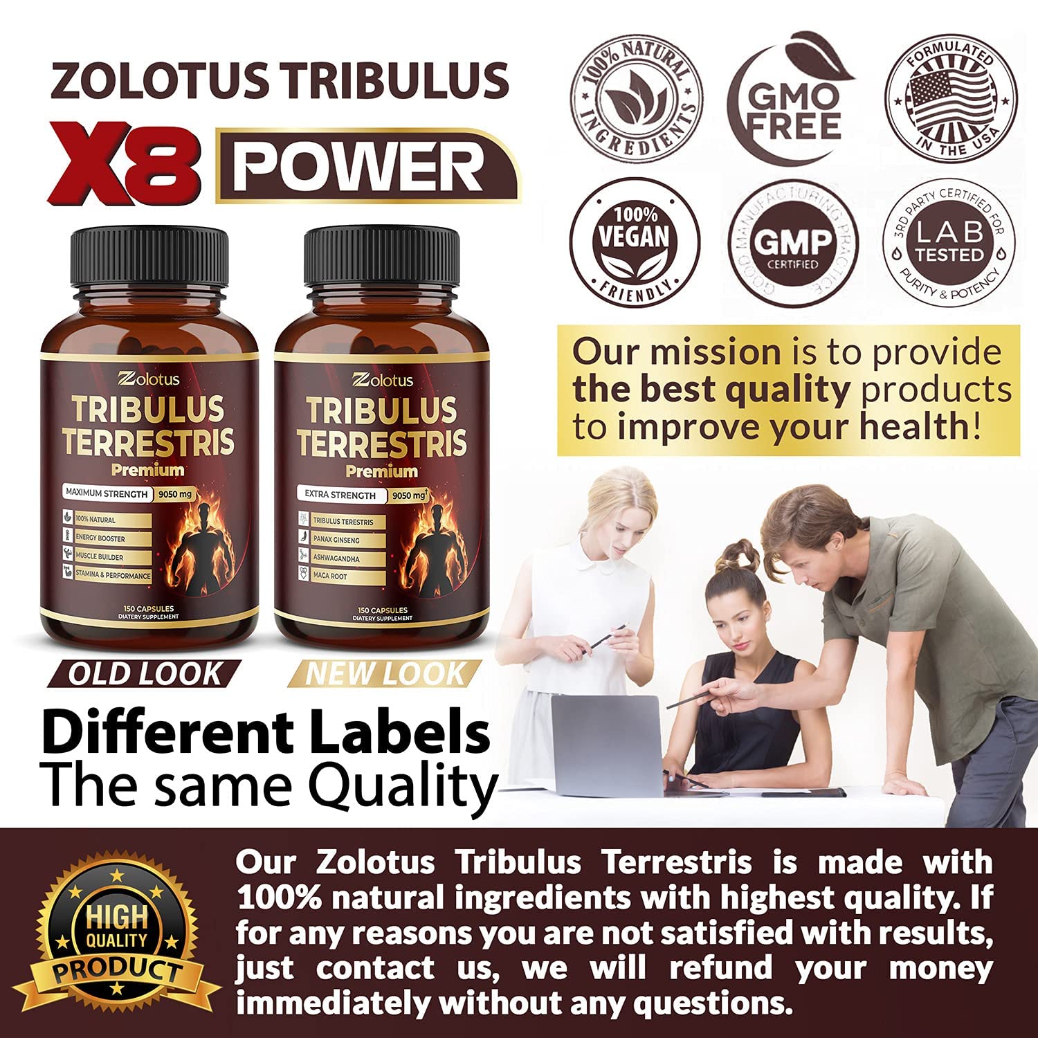 Foto 6 pulgar | Suplemento Zolotus Tribulus Terrestris 9050 Mg 150 Cápsulas Durante 5 Meses - Venta Internacional