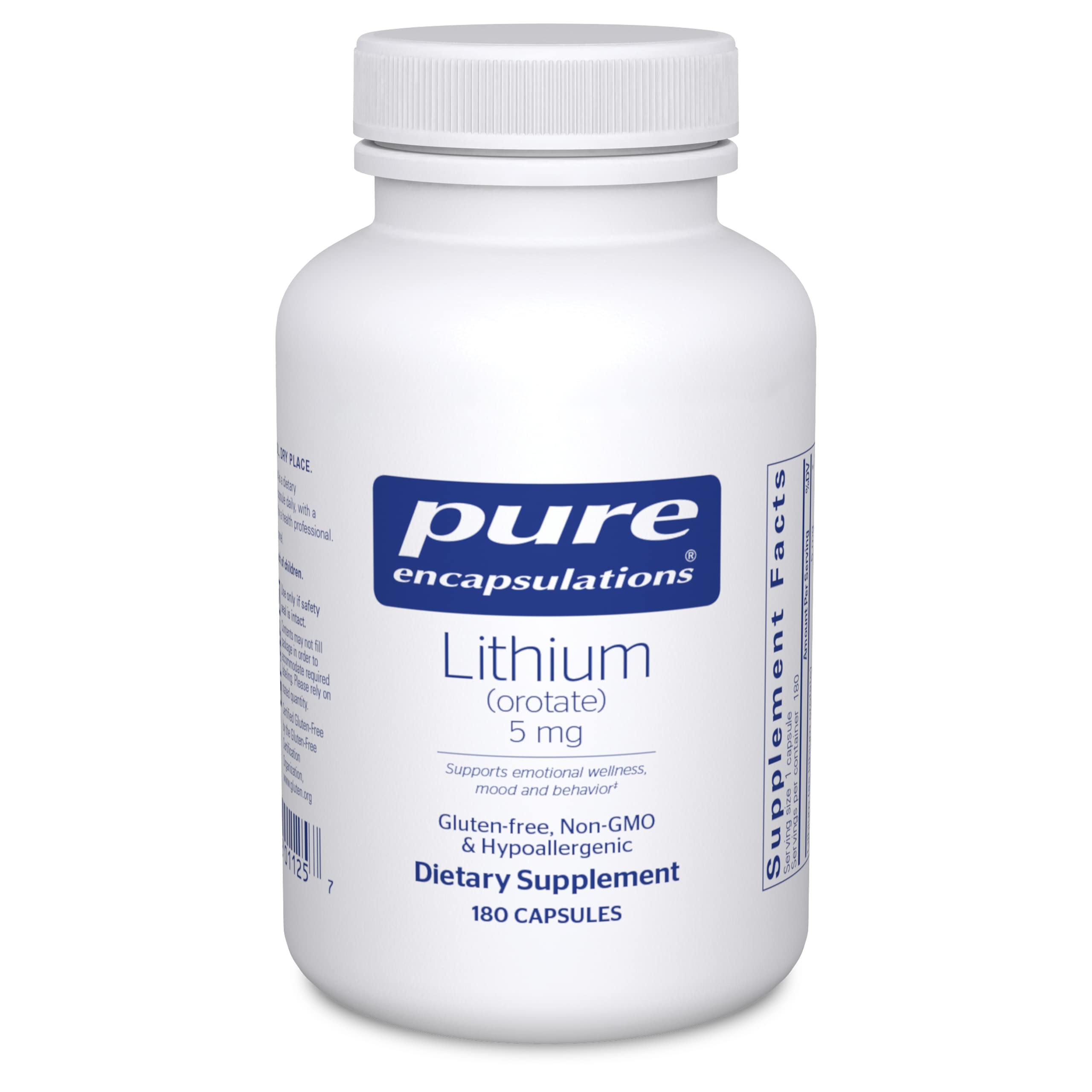 Foto 1 | Supplement Pure Encapsulations, Orotato De Litio, 5 Mg, 180 Cápsulas - Venta Internacional.