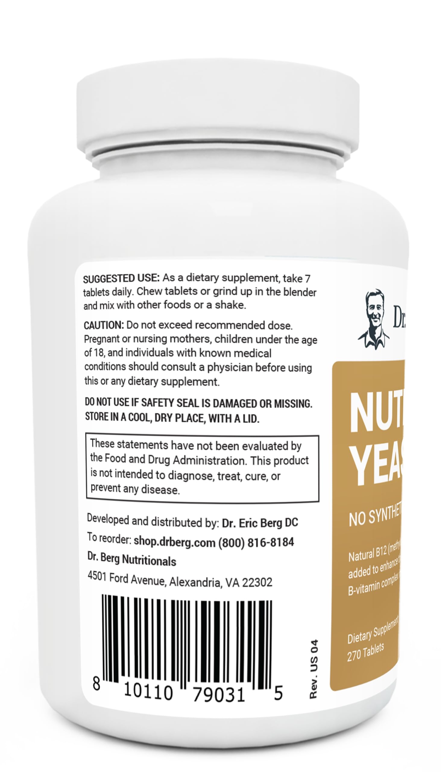 Foto 4 pulgar | Suplemento Dr. Berg Levadura Nutricional Vegana 270 Tabletas - Venta Internacional