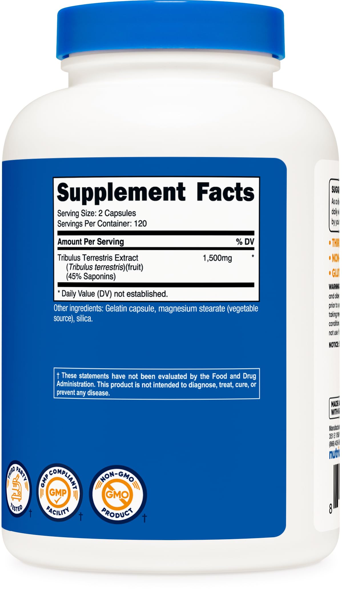 Foto 6 pulgar | Suplemento Nutricost Extracto De Tribulus Terrestris 1500 Mg 240 Cápsulas - Venta Internacional.