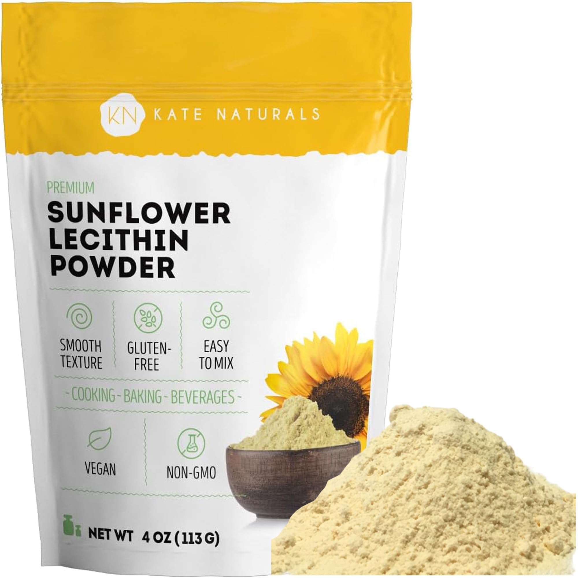 Foto 1 | Lecitina De Girasol En Polvo Kate Naturals 100% Natural 113 Ml - Venta Internacional.