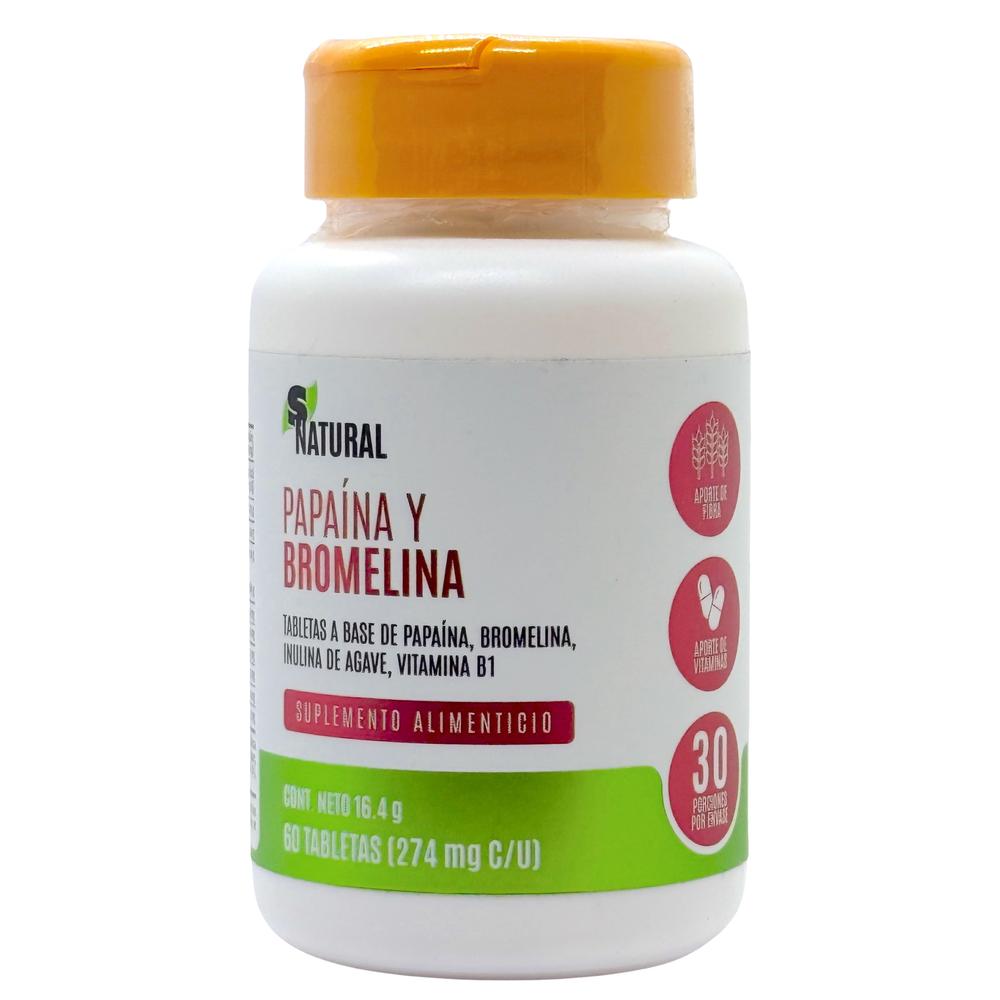 Foto 2 pulgar | Papaina Bromelina Enzimas Digestivas 60 Cápsulas Snatural