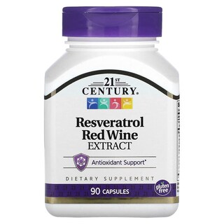 Foto 1 | 21st Century, Resveratrol Y Extracto De Vino Tinto, 90 Cápsulas