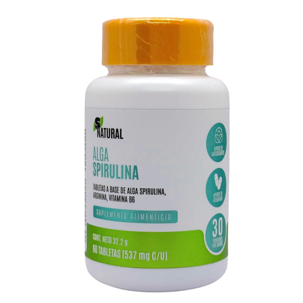 Alga Spirulina 60 Tabletas de 400 Mg Snatural
