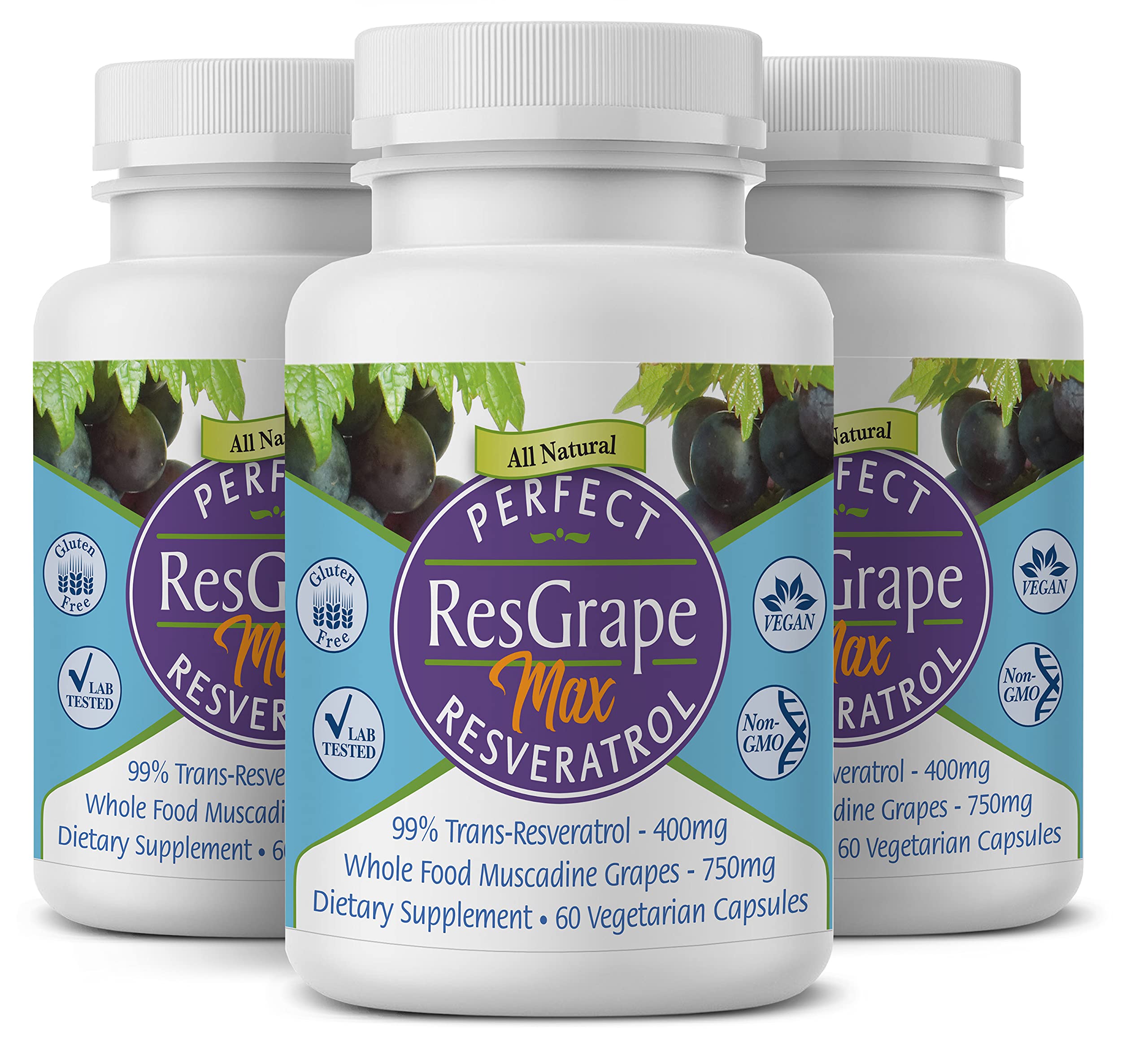 Foto 2 pulgar | Suplemento Perfect Resgrape Max 60 Cápsulas 99% Trans-resveratrol - Venta Internacional.
