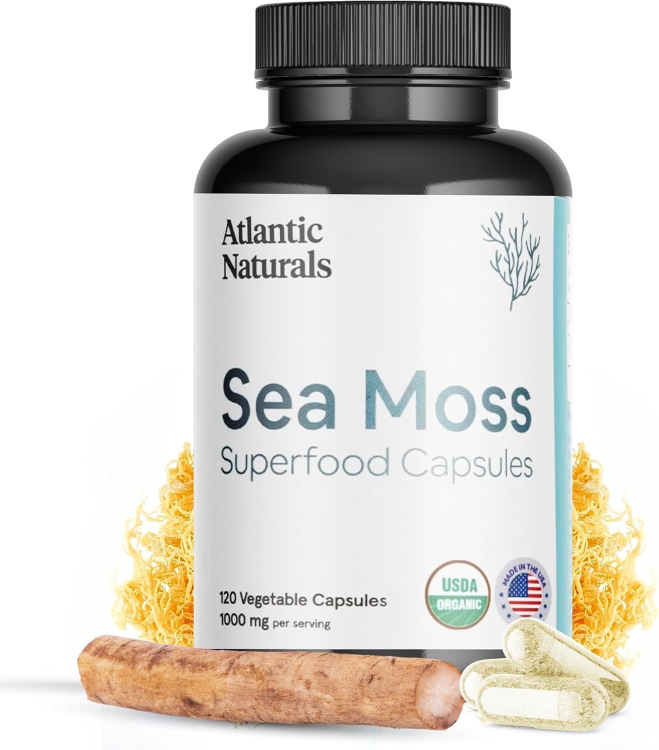 Foto 2 pulgar | Cápsulas Sea Moss Atlantic Naturals Organic 120 Unidades - Venta Internacional.