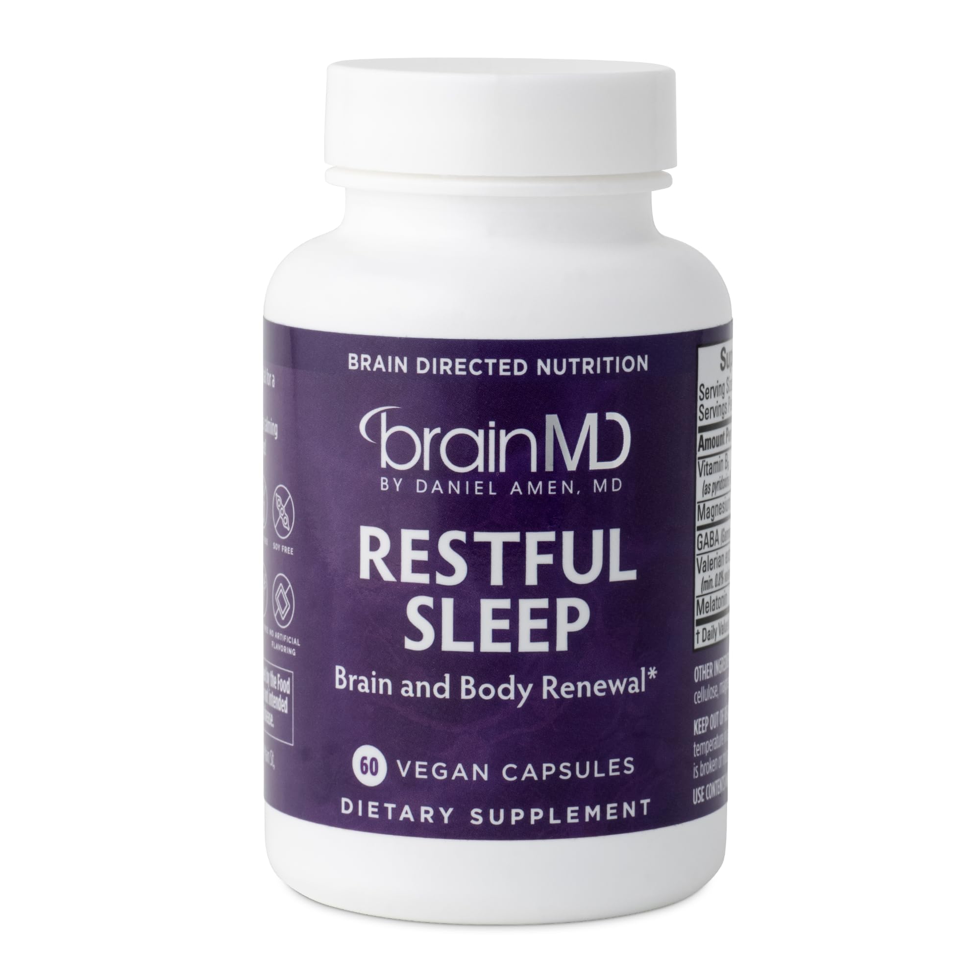 Foto 2 pulgar | Suplemento Brainmd Restful Sleep 60 Cápsulas Veganas - Venta Internacional.
