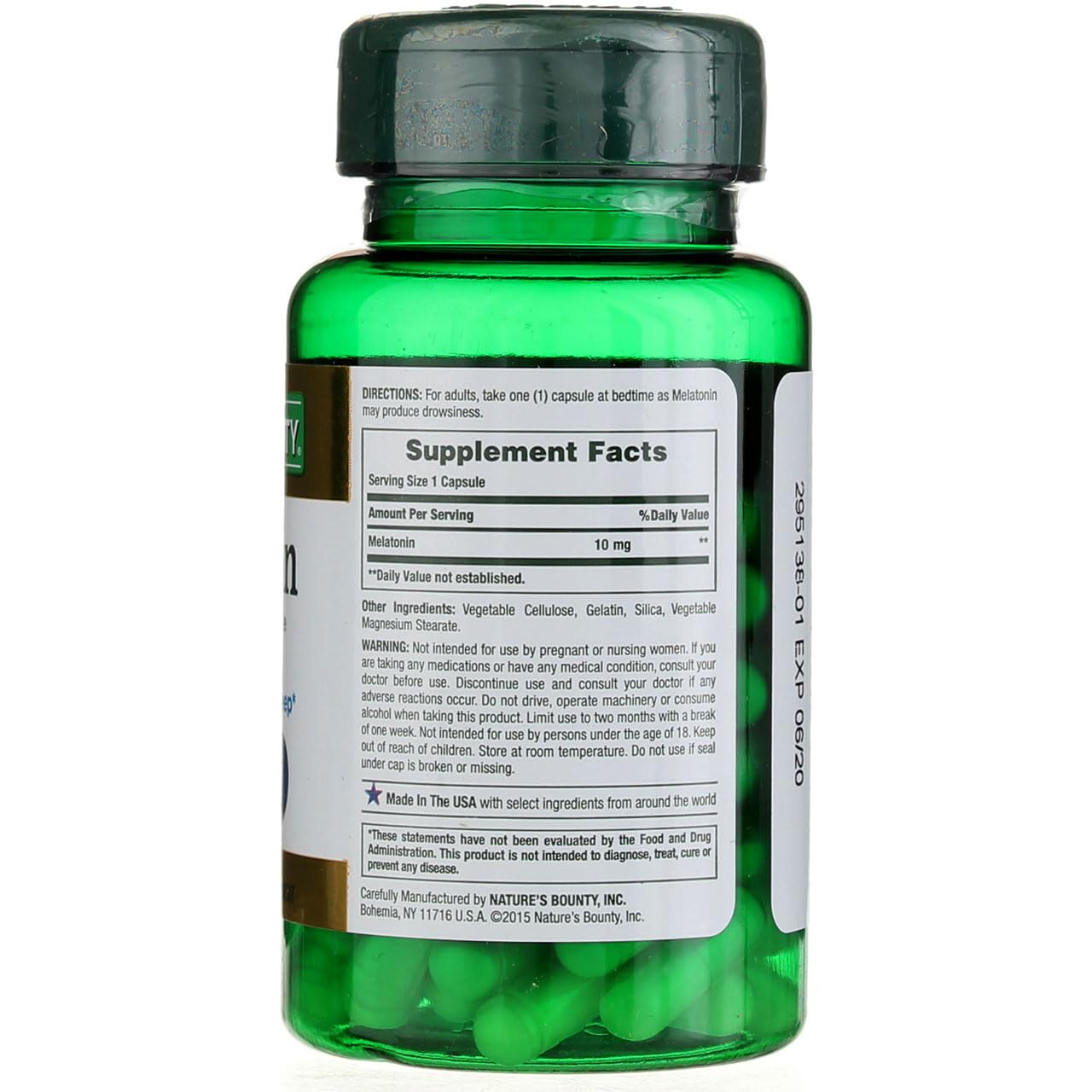 Foto 3 pulgar | Suplemento De Melatonina Nature's Bounty, Cápsulas De 10 Mg, 60 - Venta Internacional.