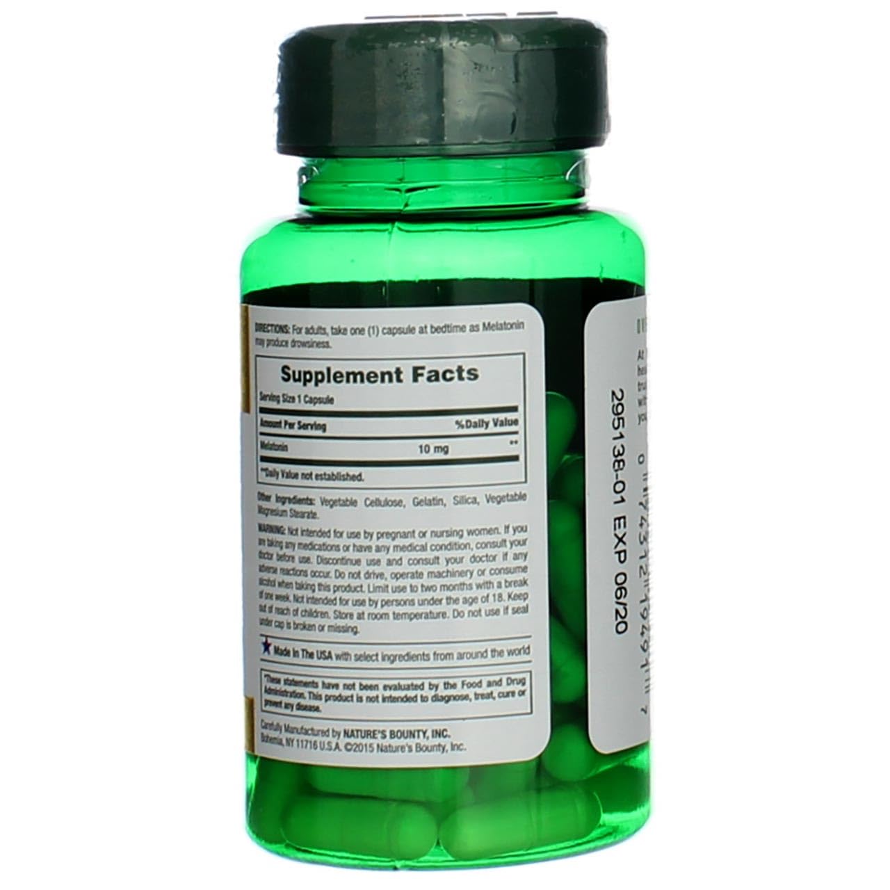 Foto 5 pulgar | Suplemento De Melatonina Nature's Bounty, Cápsulas De 10 Mg, 60 - Venta Internacional.