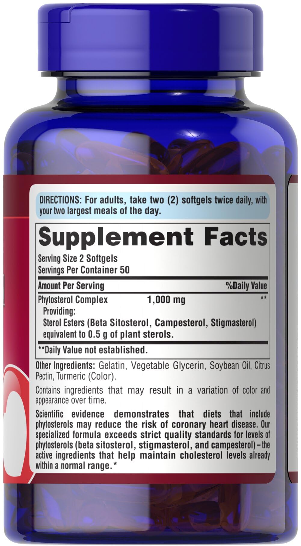 Foto 5 pulgar | Suplemento Del Complejo De Fitosterol Premium Puritan's Pride De 1000 Mg - Venta Internacional.