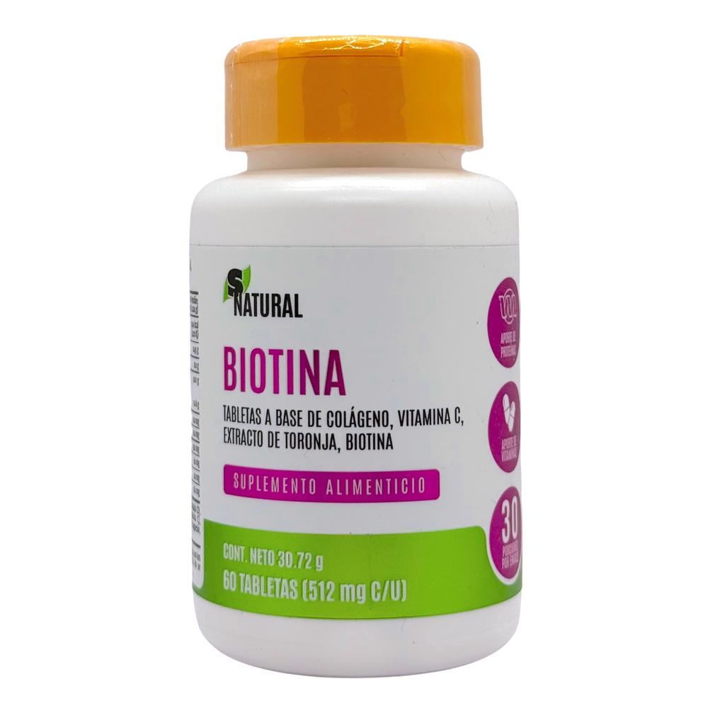 Biotina Colágeno Y Vitamina C 60 Tabletas Snatural