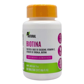 Foto 1 | Biotina Colágeno Y Vitamina C 60 Tabletas Snatural