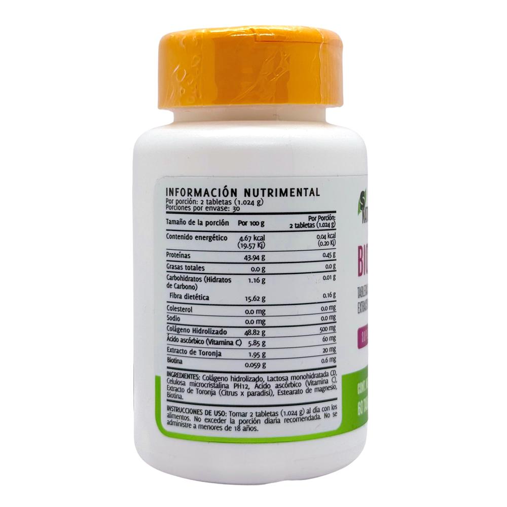 Foto 4 pulgar | Biotina Colágeno Y Vitamina C 60 Tabletas Snatural