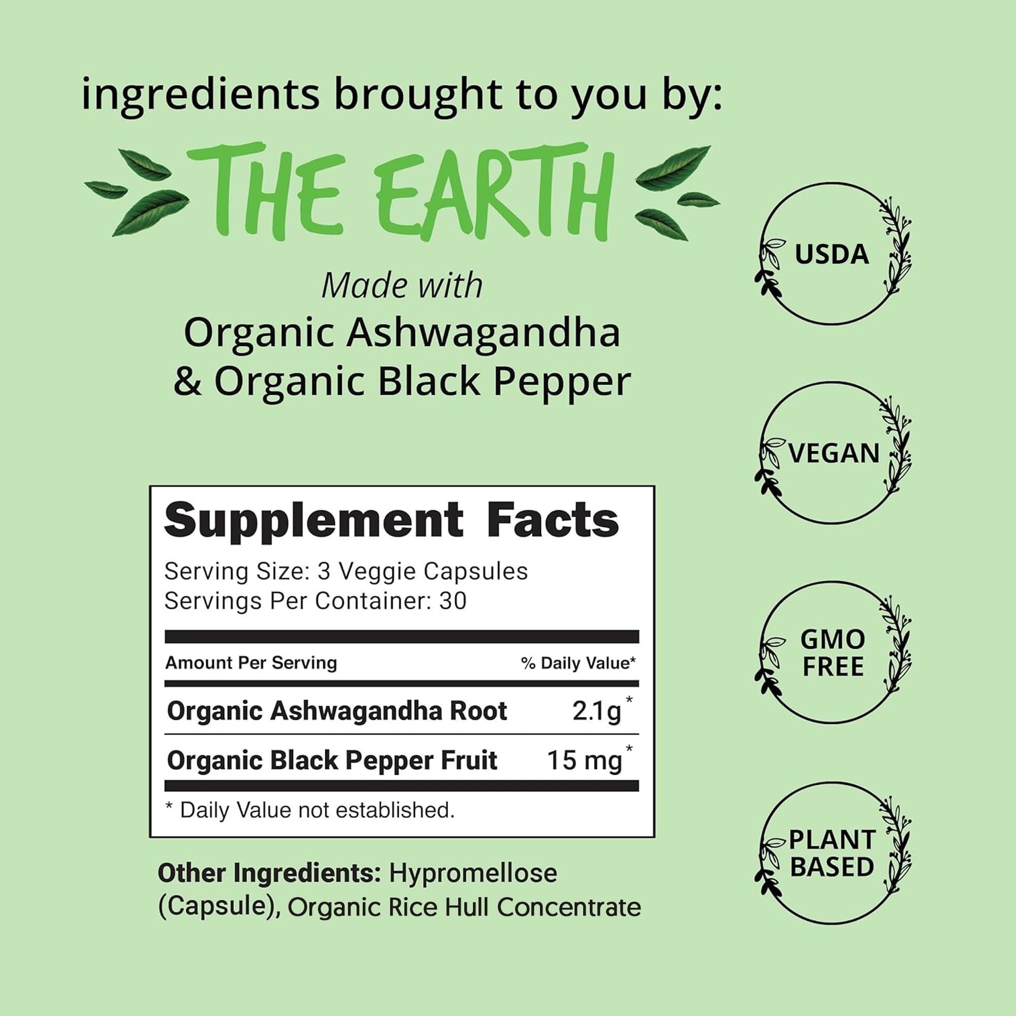 Foto 4 pulgar | Suplemento Happy Healthy Hippie Ashwagandha 2100 Mg 90 Cápsulas - Venta Internacional.