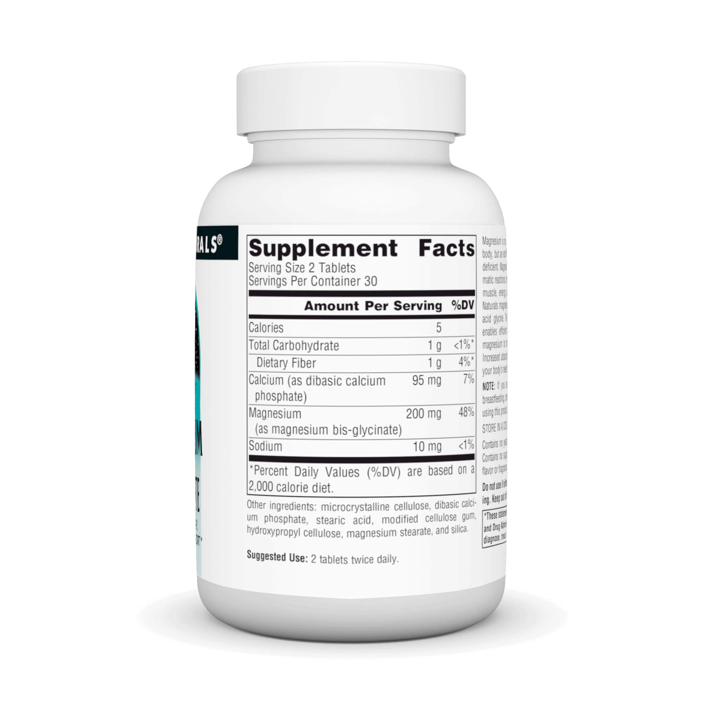 Foto 3 pulgar | Glicinato De Magnesio Supplement Source Naturals 200 Mg 60 Comprimidos - Venta Internacional.