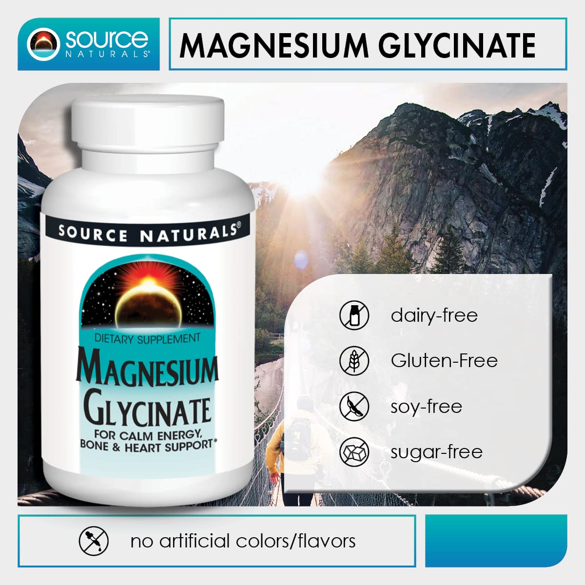 Foto 7 pulgar | Glicinato De Magnesio Supplement Source Naturals 200 Mg 60 Comprimidos - Venta Internacional.