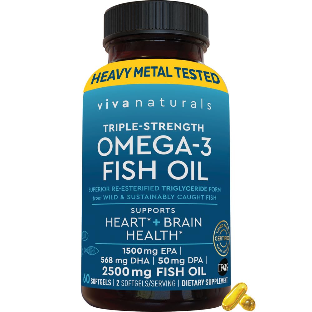 Foto 1 | Suplemento De Aceite De Pescado Omega 3 Triple Strength De Viva Naturals, 2500 Mg - Venta Internacional.