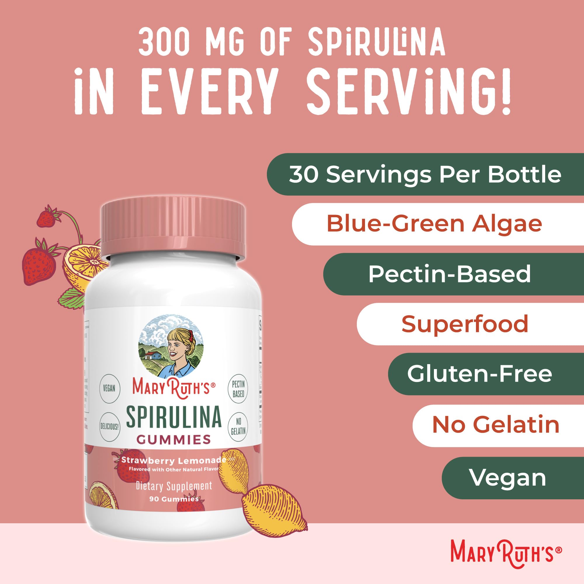 Foto 7 | Gomitas De Espirulina Maryruth Organics, 90 Unidades, Para Mayores De 14 Años - Venta Internacional.