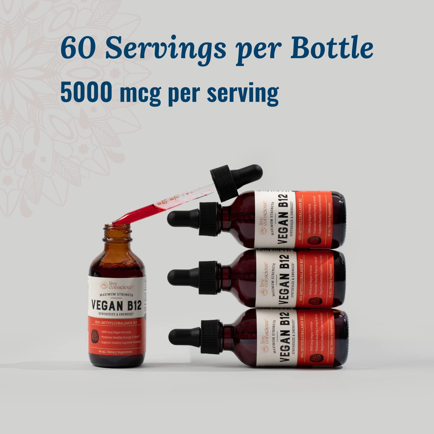 Foto 4 pulgar | Gotas Sublinguales  de Vitamina B12 Live Conscious - Venta Internacional